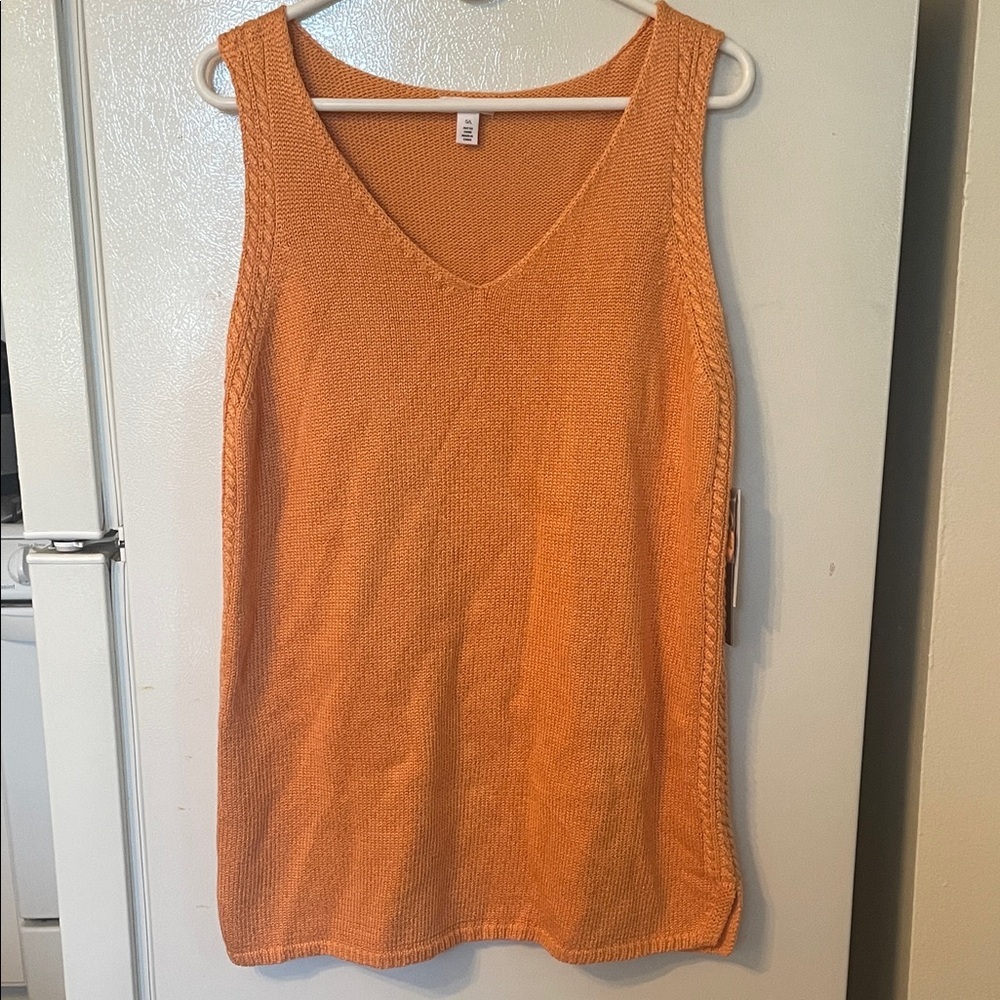 Tribal Jeans NWT L Mango Cotton Blend Sleeveless Knit Top